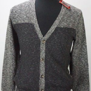 Isaia Napoli Alpaca Blend Gray Colorblock Cardigan Sweater Sz M BRAND NEW